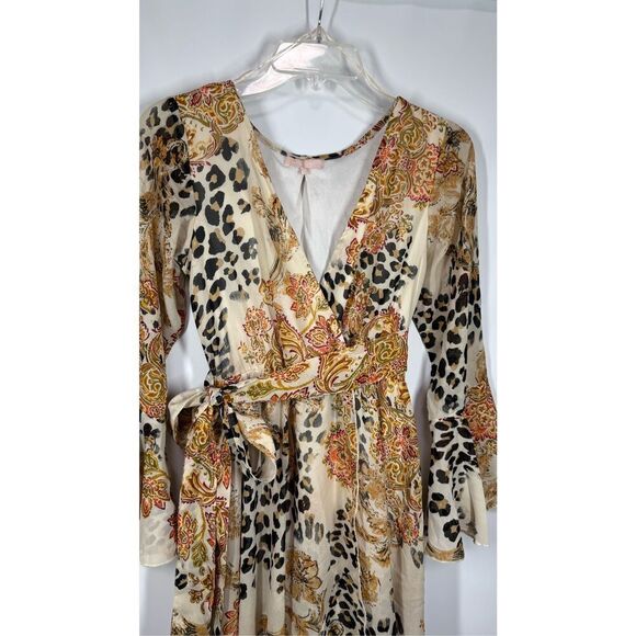 Une Ame boho high low wrap cheetah print dress size small ￼ - Picture 9 of 14